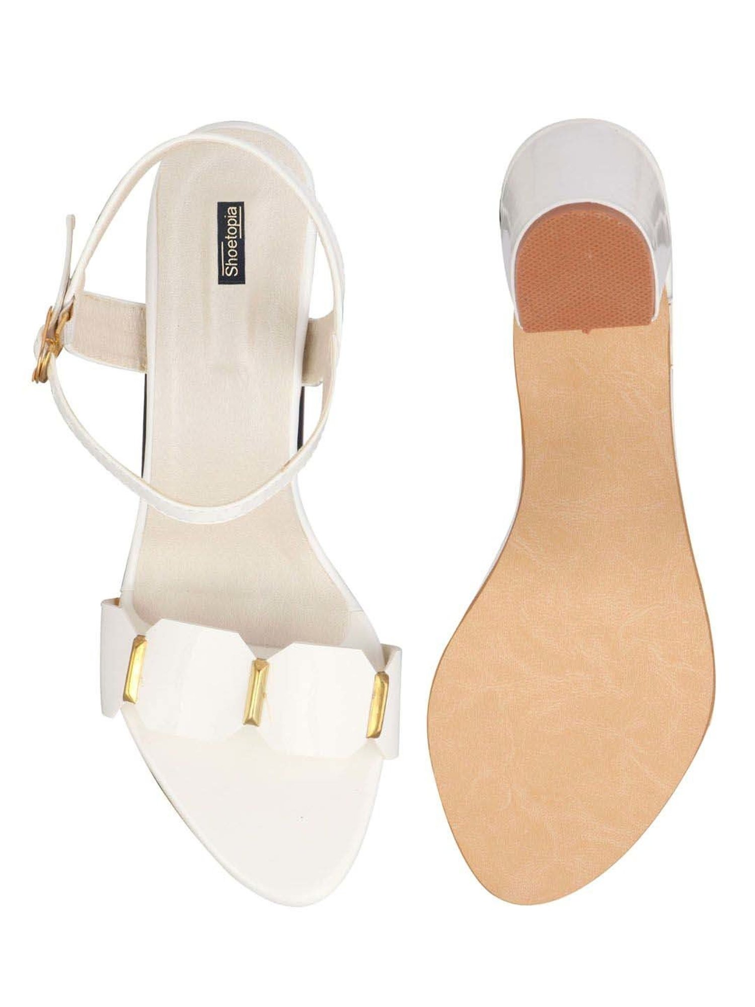 Shoetopia Kids White Ankle Strap Sandals