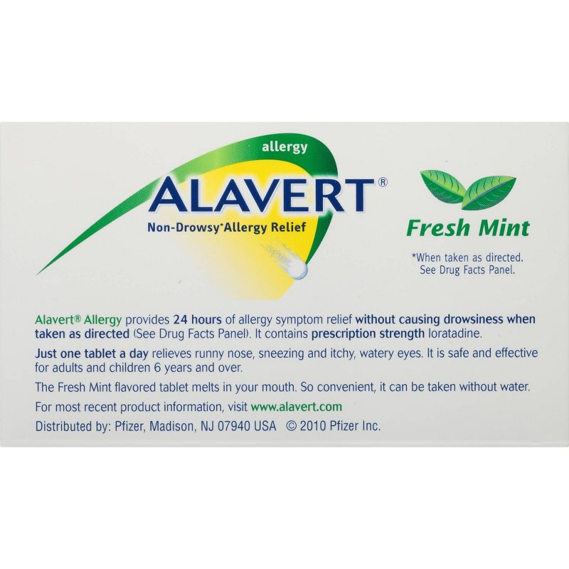 Alavert 24-Hour Allergy Relief Dissolving Tablets - Loratadine - Fresh Mint Flavor - 60ct