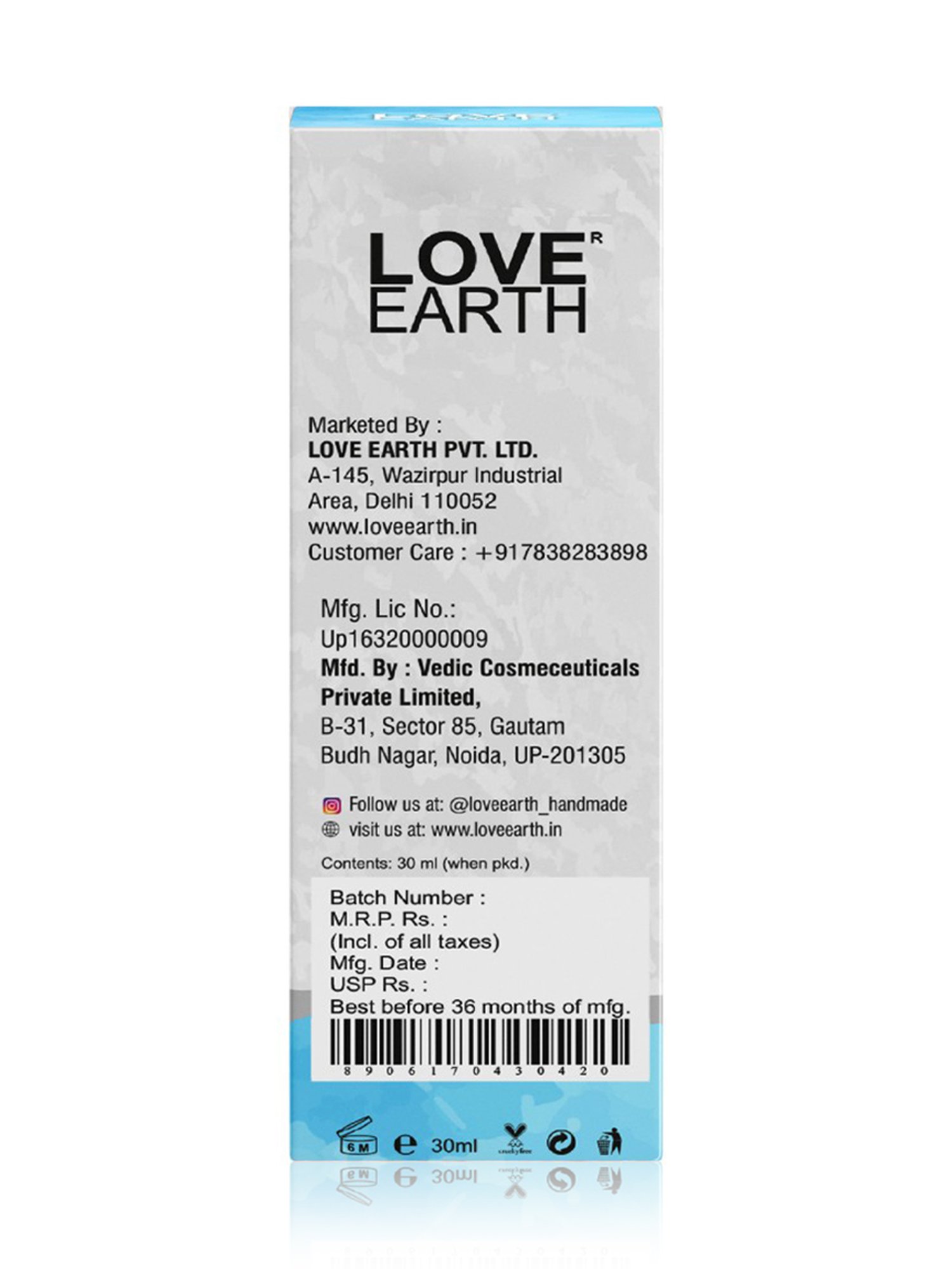 Love Earth Hyaluronic Acid Hyderating Serum - 30 ml