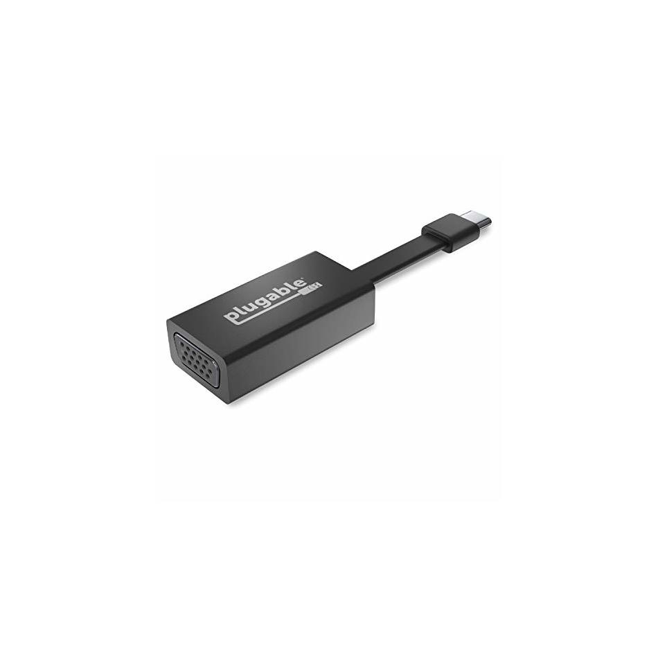 Plugable USB C to VGA Adapter, Thunderbolt 3 to VGA Adapter Compatible with Macbook Pro, Windows, Chromebooks, 2018 iPad Pro, Dell XPS, and more (Supports resolutions up to 1920x1200 @ 60Hz)