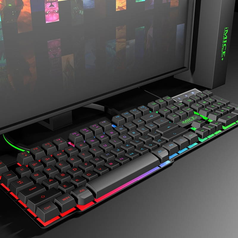 IMICE KM-680 Keyboard Mouse Kit Comfortable Clicking Backlight ABS High-Precision Sensor Keyboard Mouse Kit for Computers