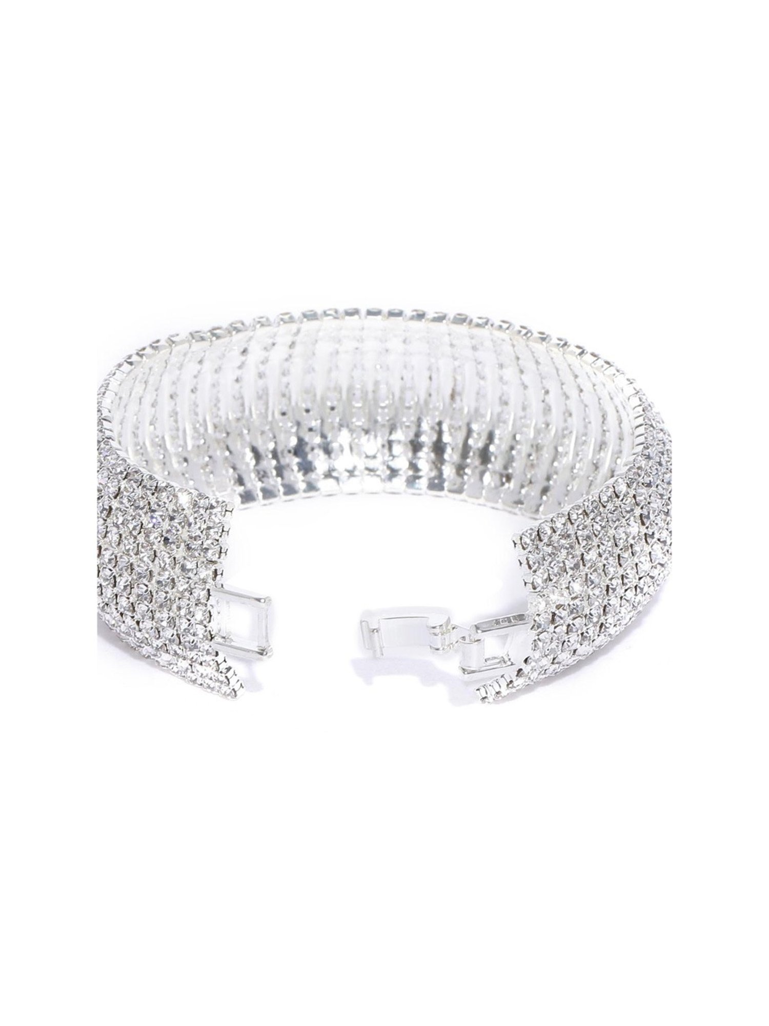 YouBella Silver-Plated Stylish Latest Crystal Classic Bracelet