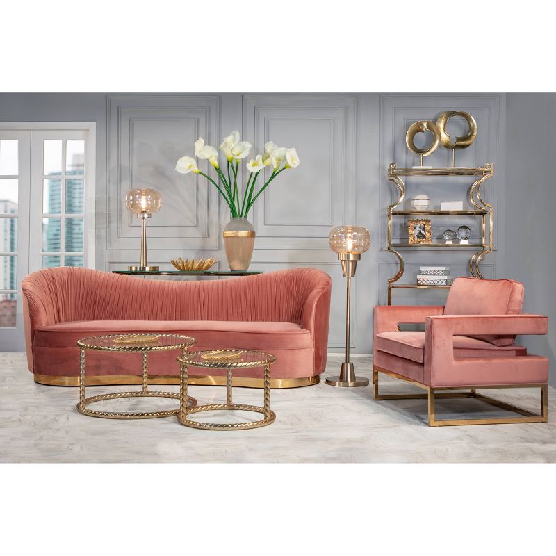 2pc 22"/28" Metal Rope Side Tables Gold - Sagebrook Home