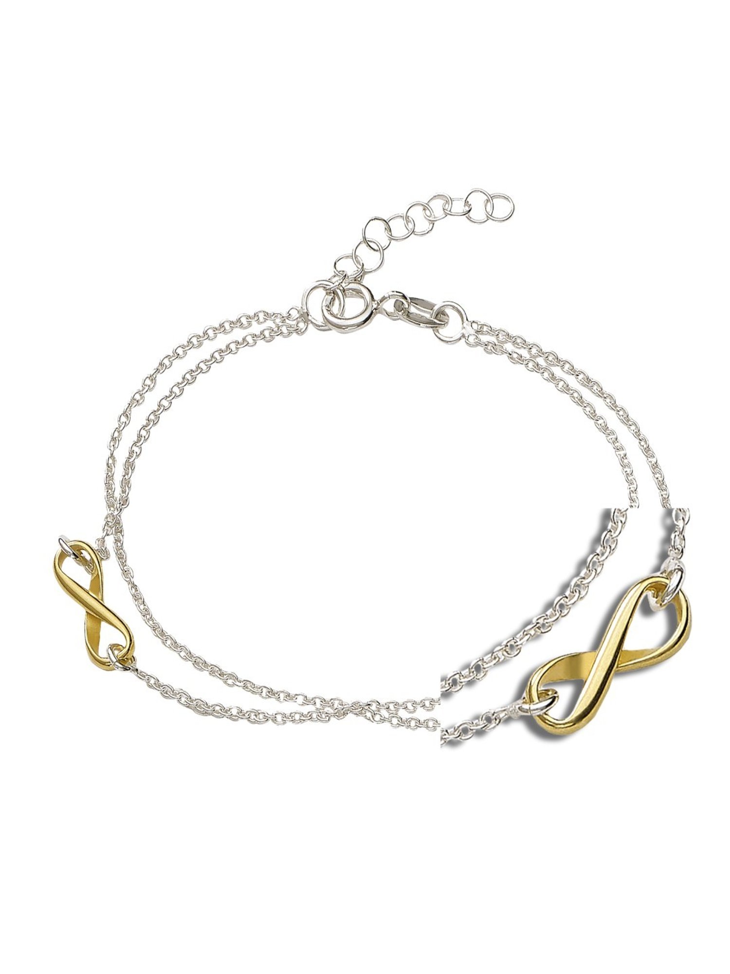 Taraash 925 Sterling Silver Intertwined Chains Infinity Bracelet for Women