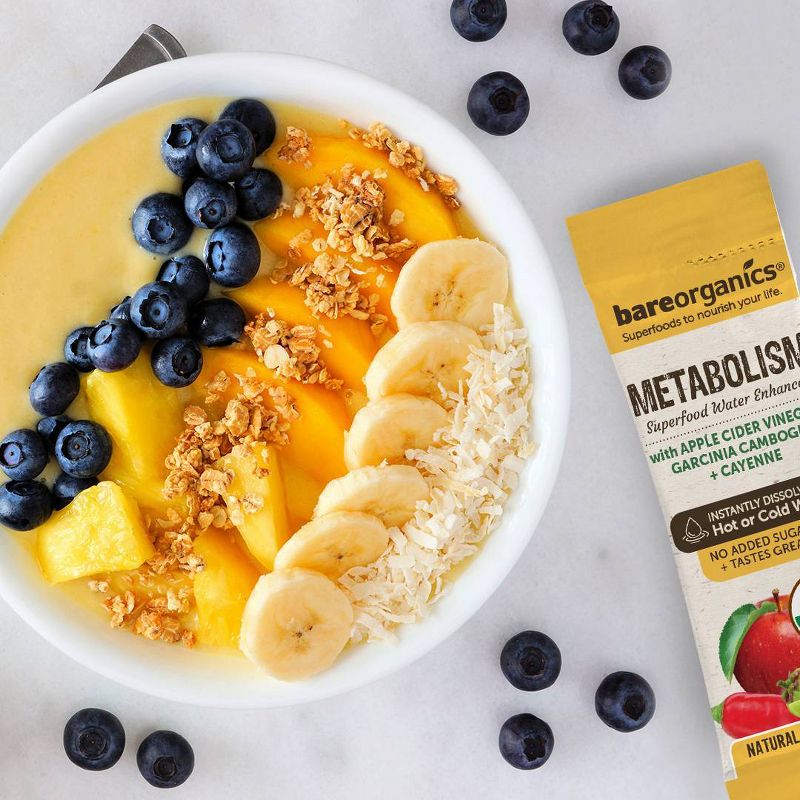 BareOrganics Superfood Water Enhancer Metabolism Blend Powder Packets - 12ct