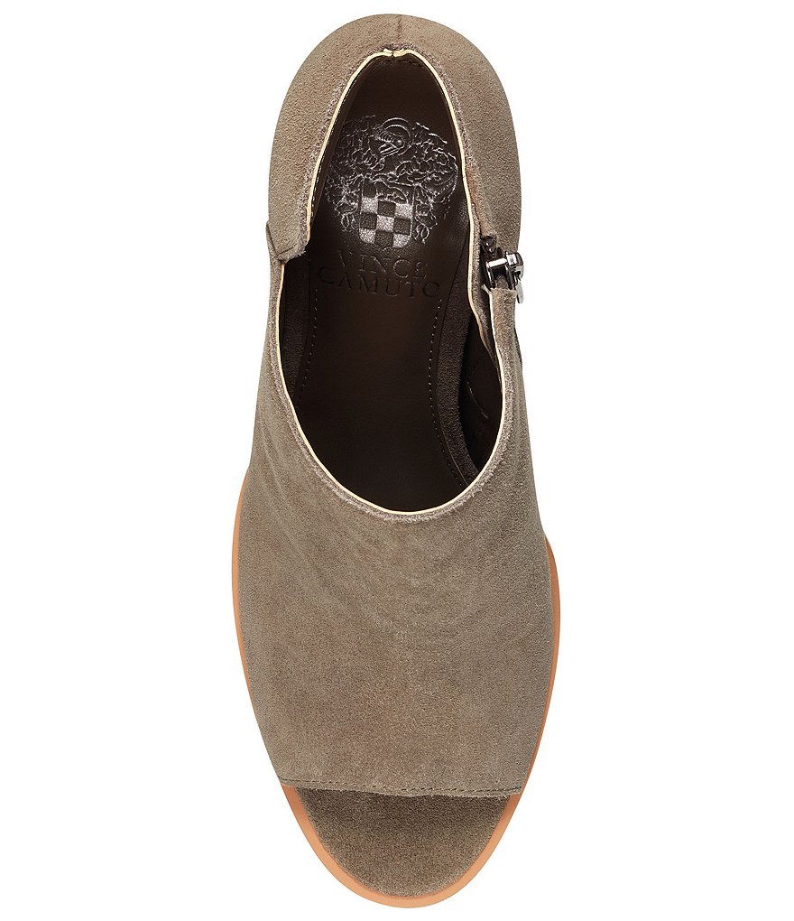 Vince Camuto Hevana Block Heel Peep Toe Suede Booties
