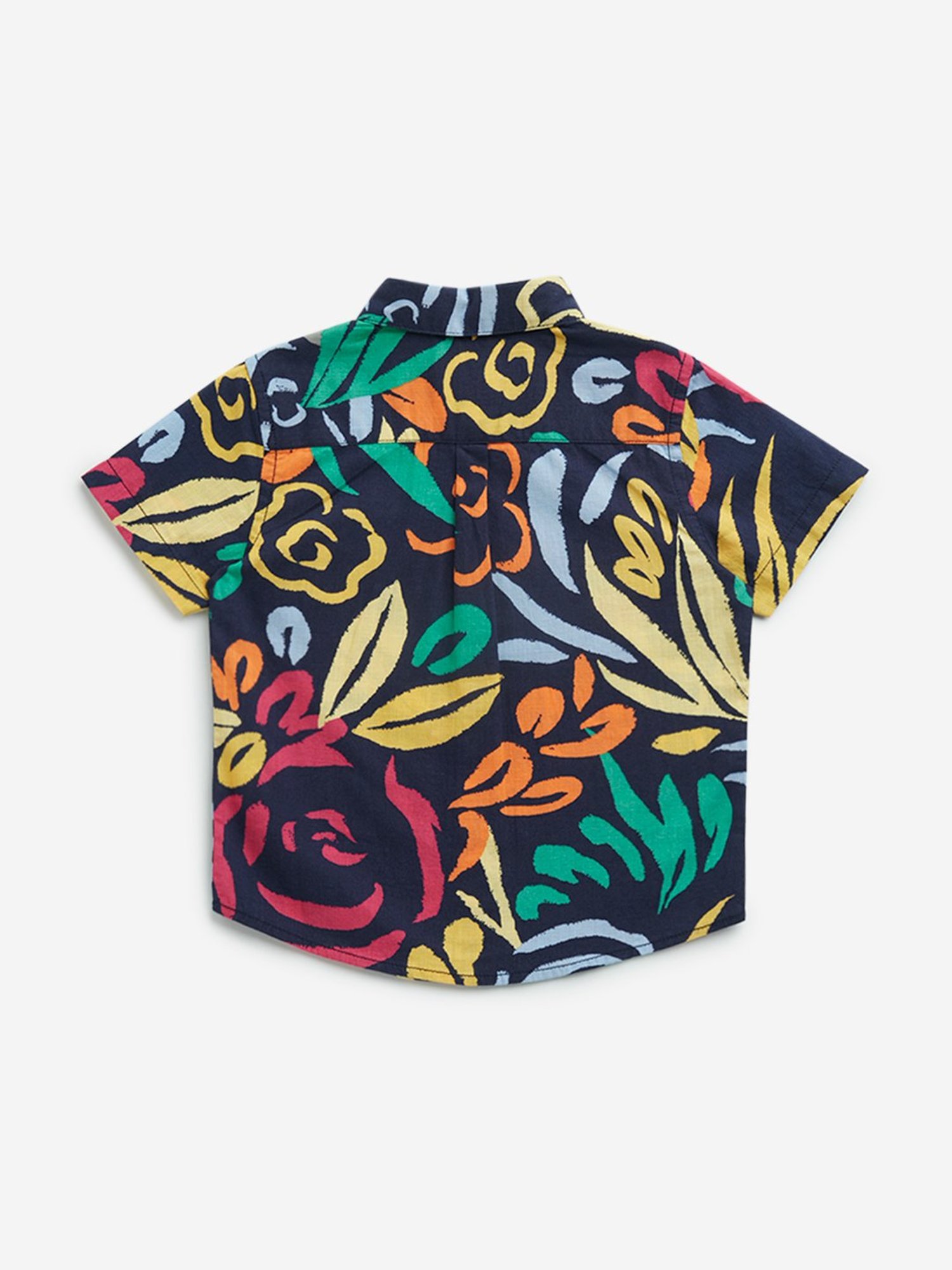HOP Kids by Westside Multicolour Foliage Pattern Cotton Shirt