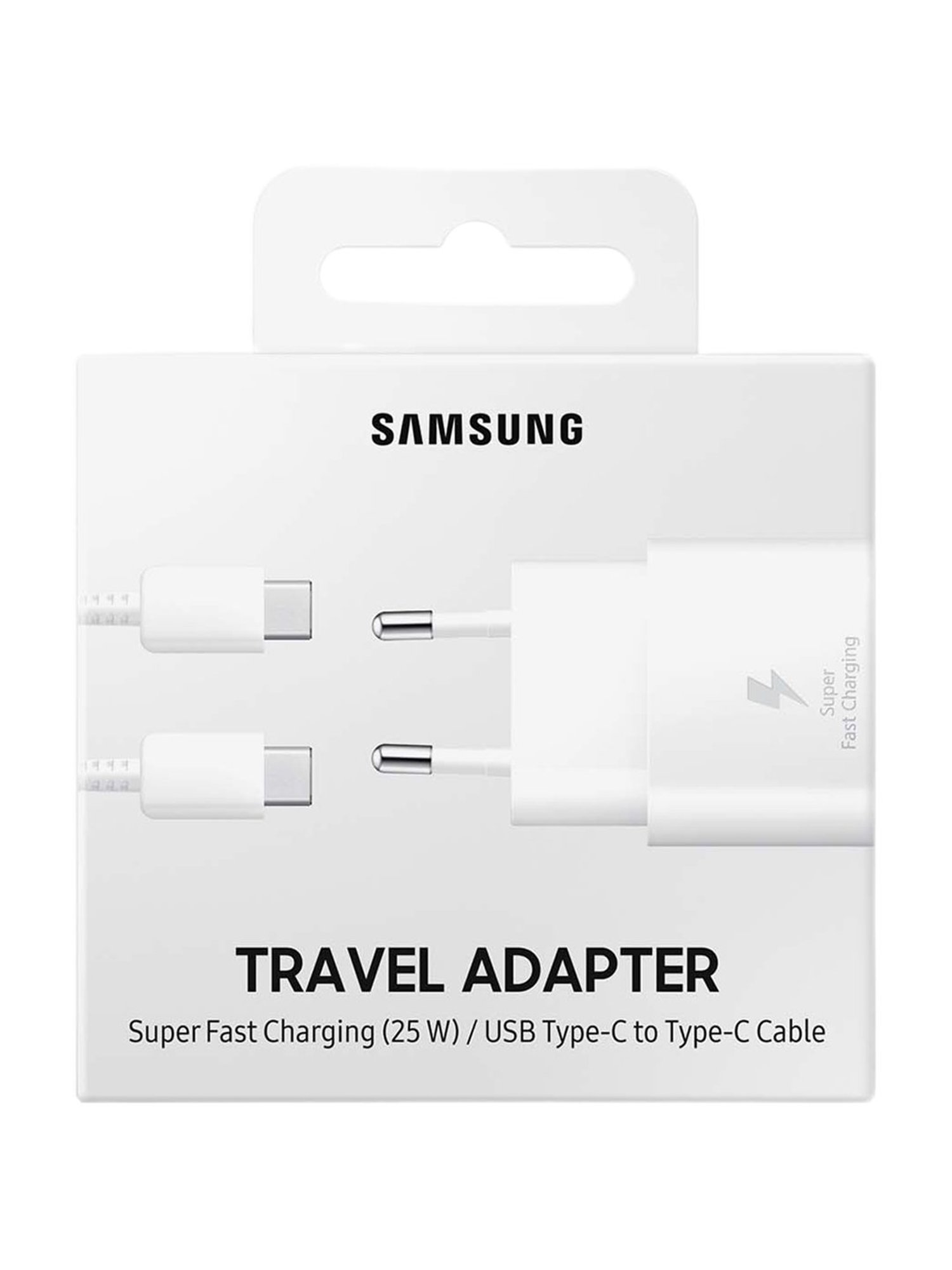 Samsung 25W Fast Charger with Type-C Cable (EP-TA800XWNGIN, White)