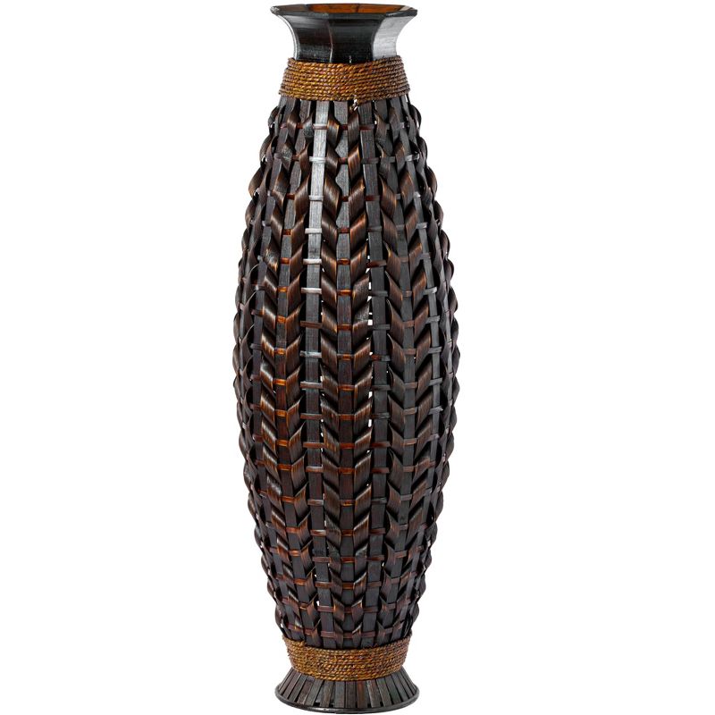 Uniquewise Tall Bamboo Floor Standing Vase with Wicker Woven Design 39 Inch High