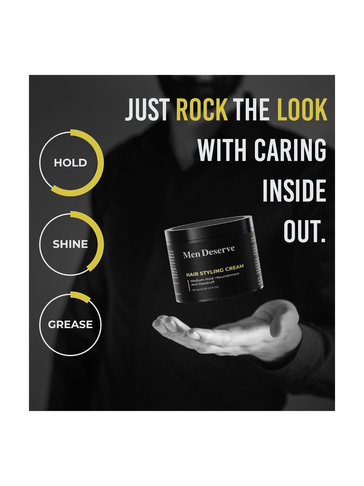 Men Deserve Medium Hold Hair Styling Cream - 100 gm