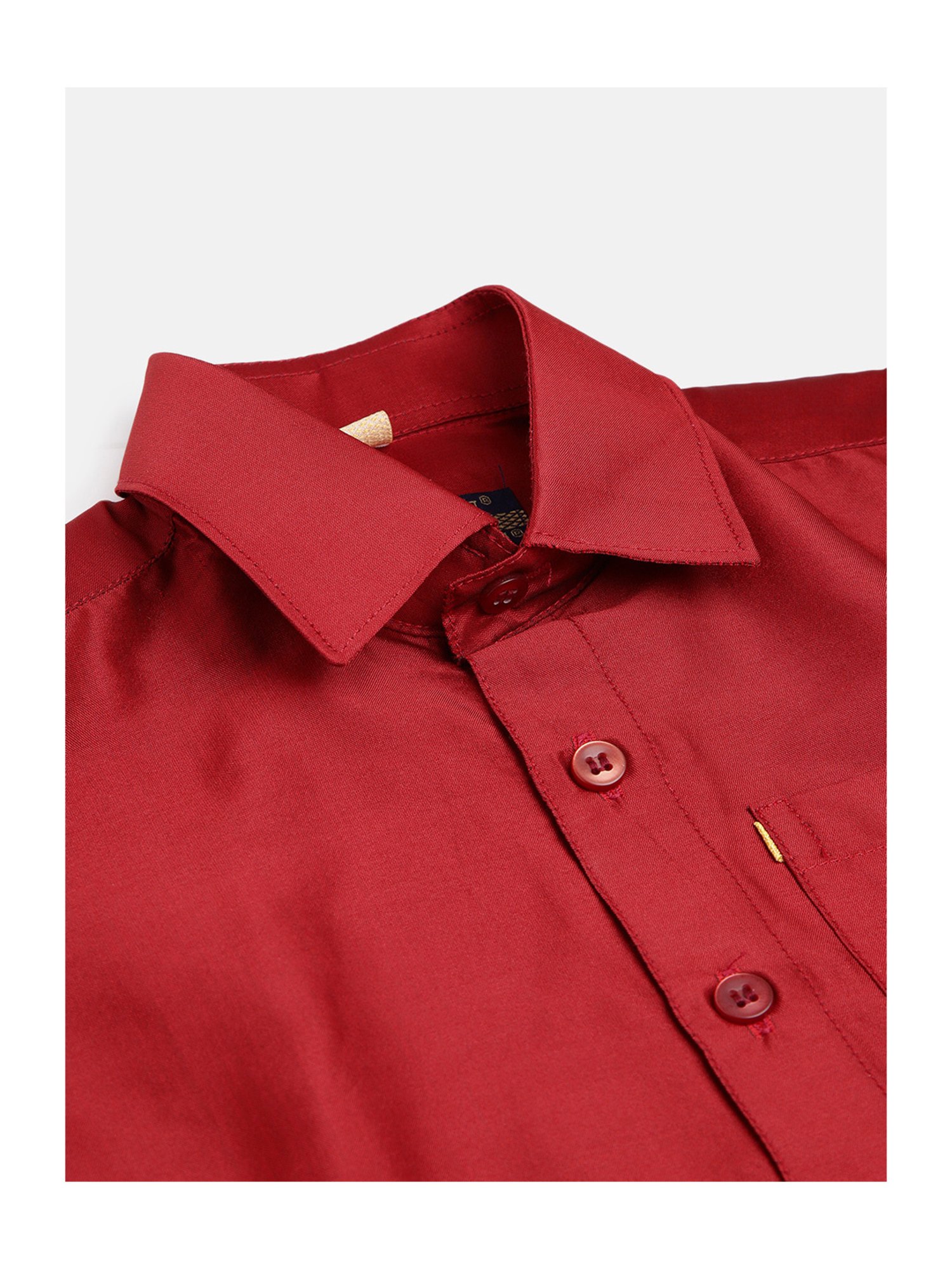 THANGAMAGAN Kids Red Solid Shirt