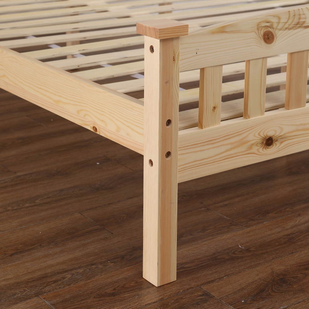 Single Layer Vertical Bed Wooden Sleeping Bed Pine Home Bedroom Wood Bed