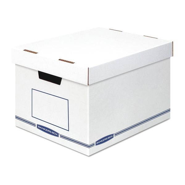 Bankers Box 4662401 Organizer Storage Boxes, X-Large, White/Blue, 12/Carton