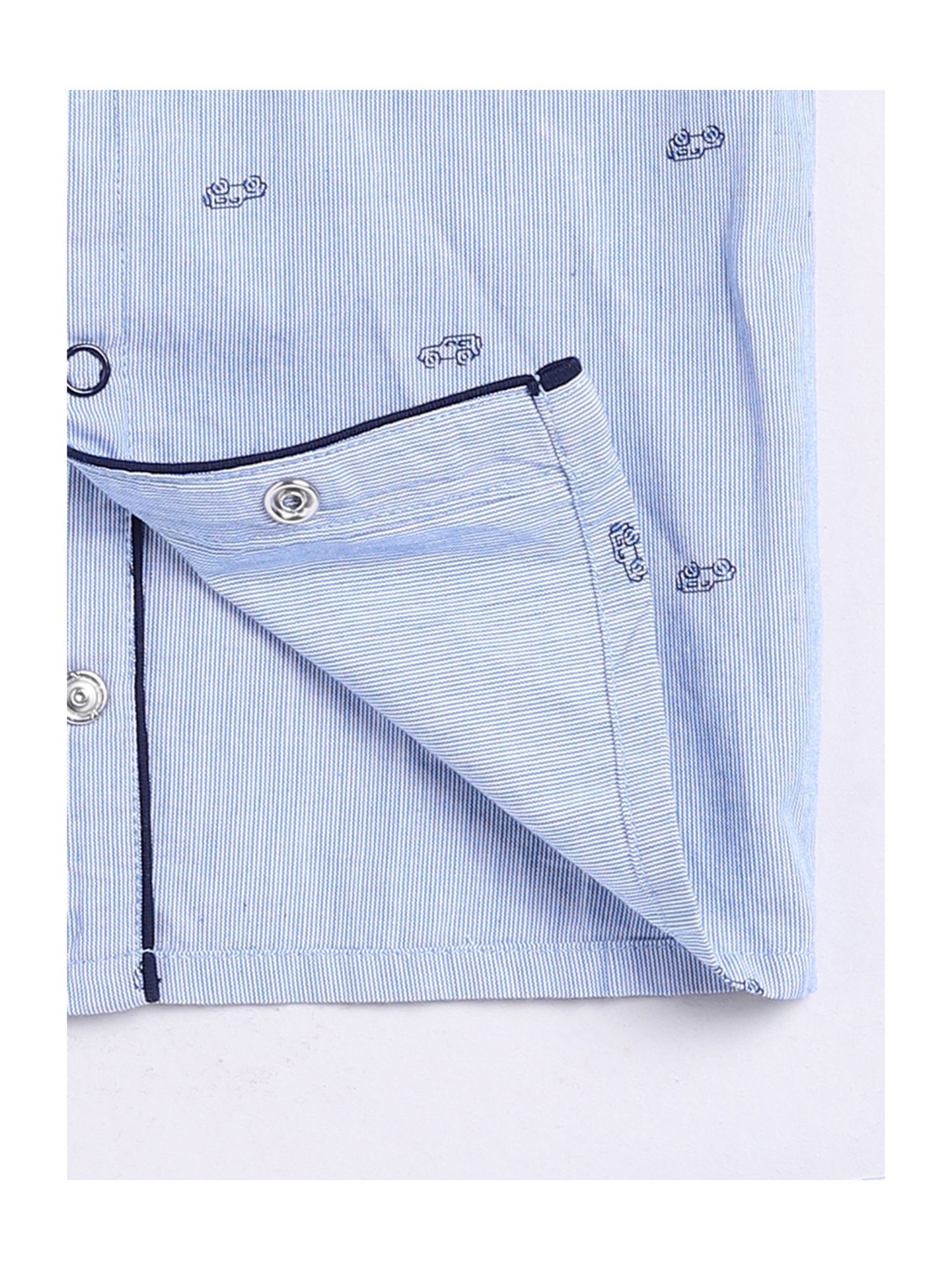 Clt.s Unisex Blue Graphic Print Full Sleeves Shirt With Pyjamas