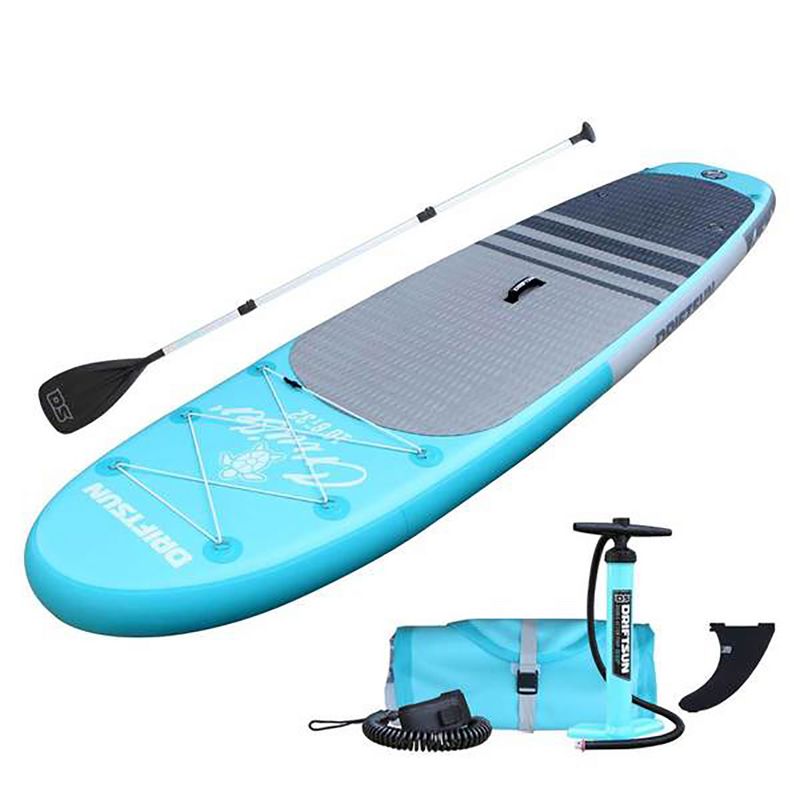 Driftsun Cruiser Ultimate 10 Foot Inflatable Stand Up Paddle Board Package with Travel Storage Paddleboard Backpack and Aluminum Pole Paddle (Blue)