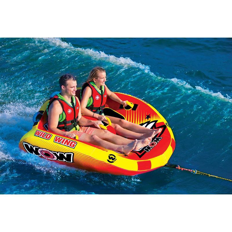 World of Watersports 18-1120 Wild Wing 2 Rider Inflatable Towable Tube, Red