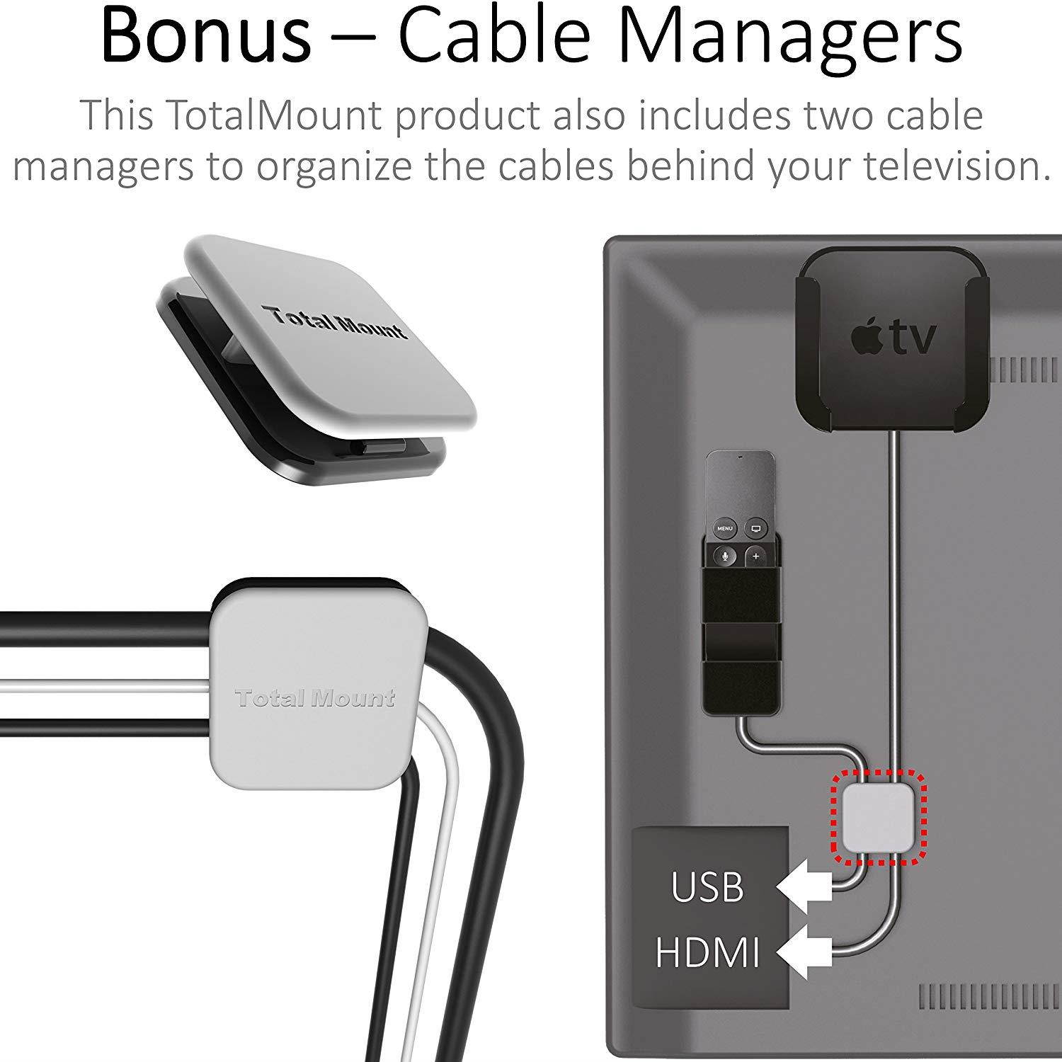 TotalMount Apple TV Remote Holder (Safeguards and Charges Apple TV Remote Controls)