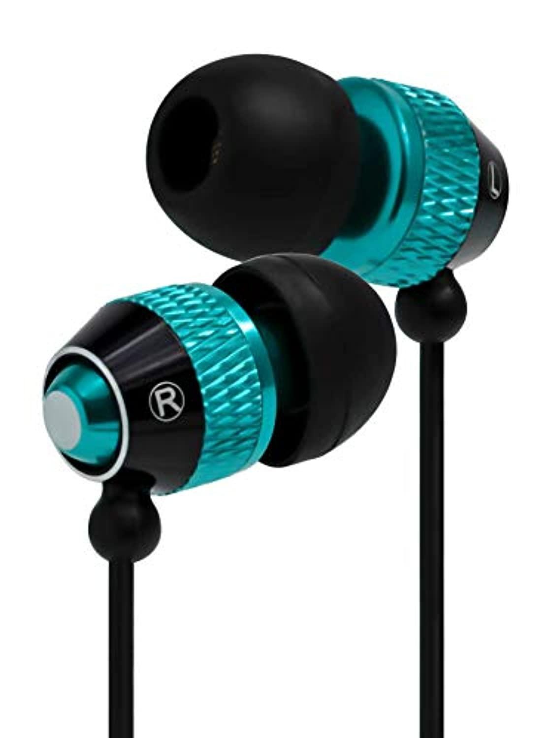 Bastex Universal Earphone/Ear Buds,3.5mm Plug, Bass Stereo Headphones In-Ear,Tangle Free Cable, with Built-In Microphone Earbuds For iPhone,iPod,iPad,Samsung,Android,Mp3,Mp4 and more-Blue/ Black