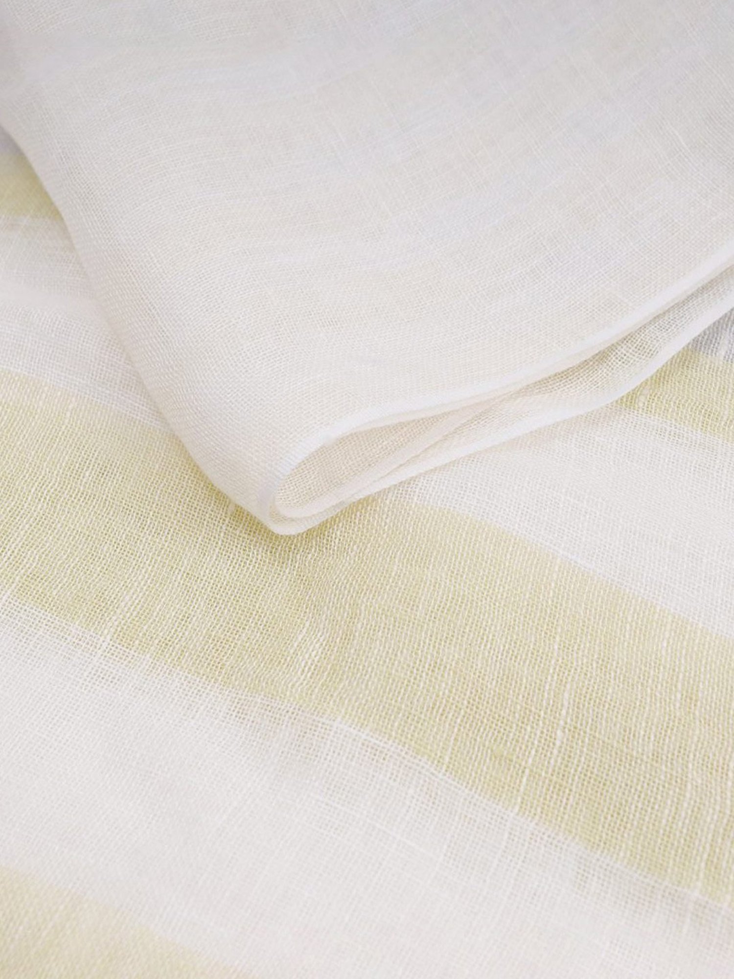 Linen Club White Striped Pure Linen Stole