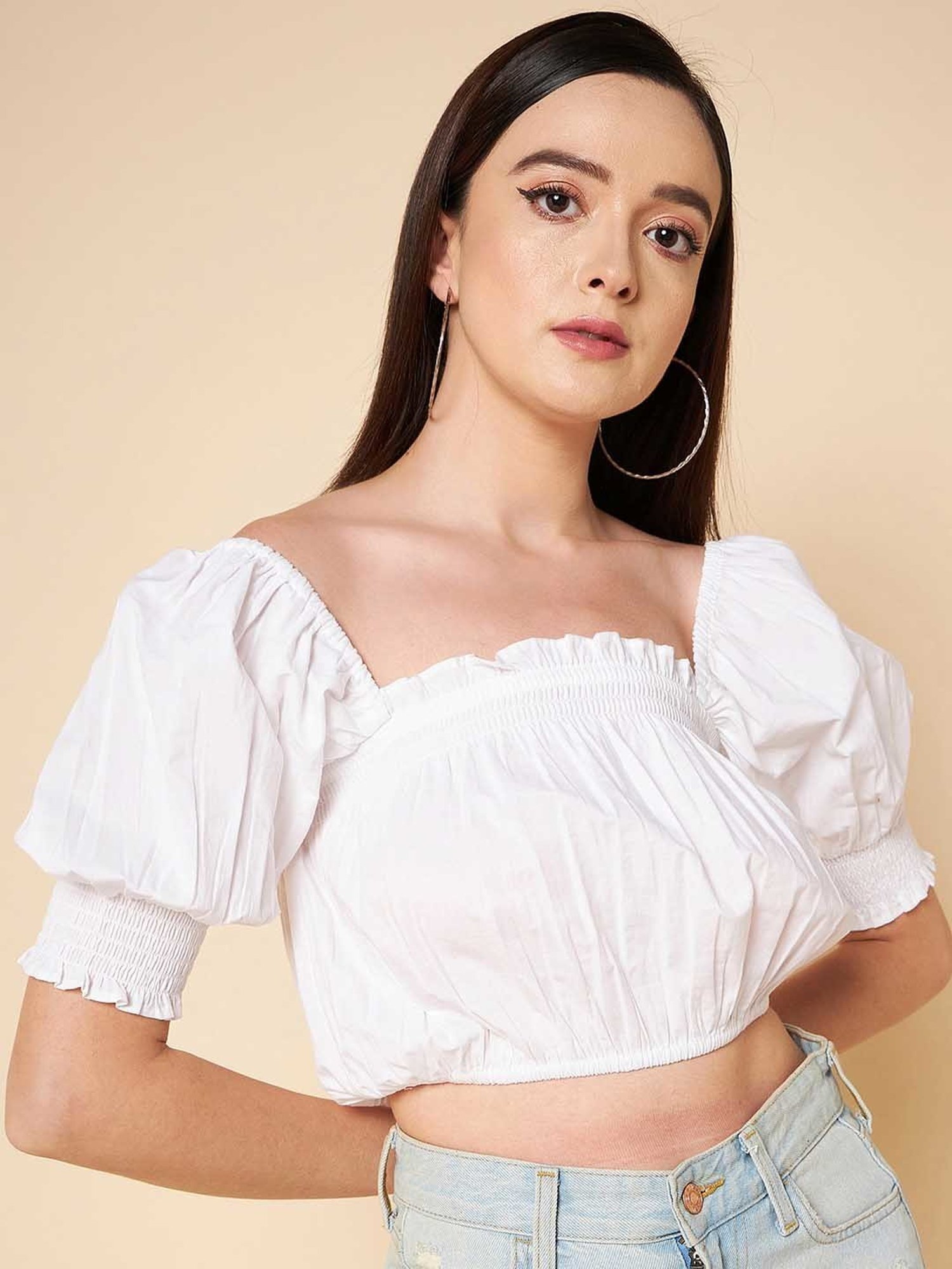 High Star White Crop Top