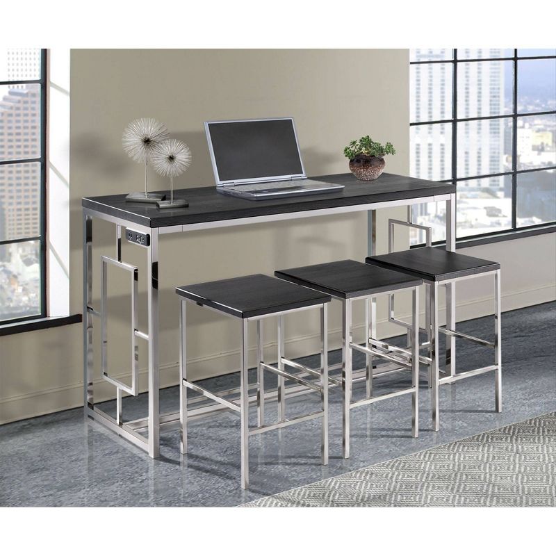 Harper Multipurpose Bar Table Set Chrome - Picket House Furnishings