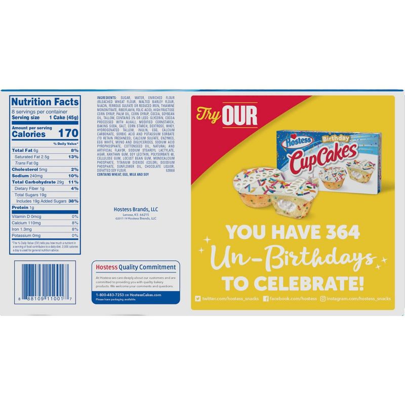 Hostess Chocolate Cup Cakes - 8ct/12.7oz