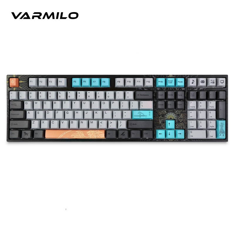 Varmilo  Ergonomic Design, Cool Exterior  108 Keys USB Wired Cable Detachable Cherry MX  Mechanical Gaming  Keyboard   For Office And Game, PBT Keycaps - VA108M Cen Ying Verison