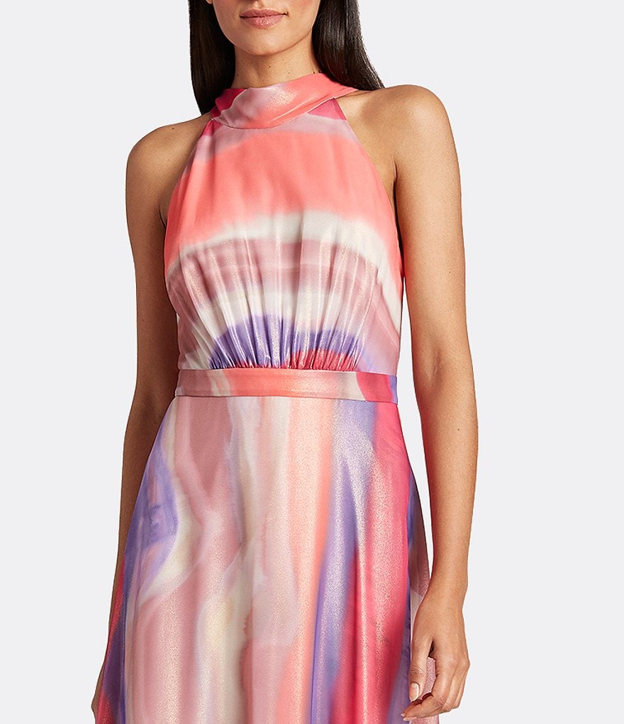 White Boho Stripes & Floral Print Floor Length Tank Dress