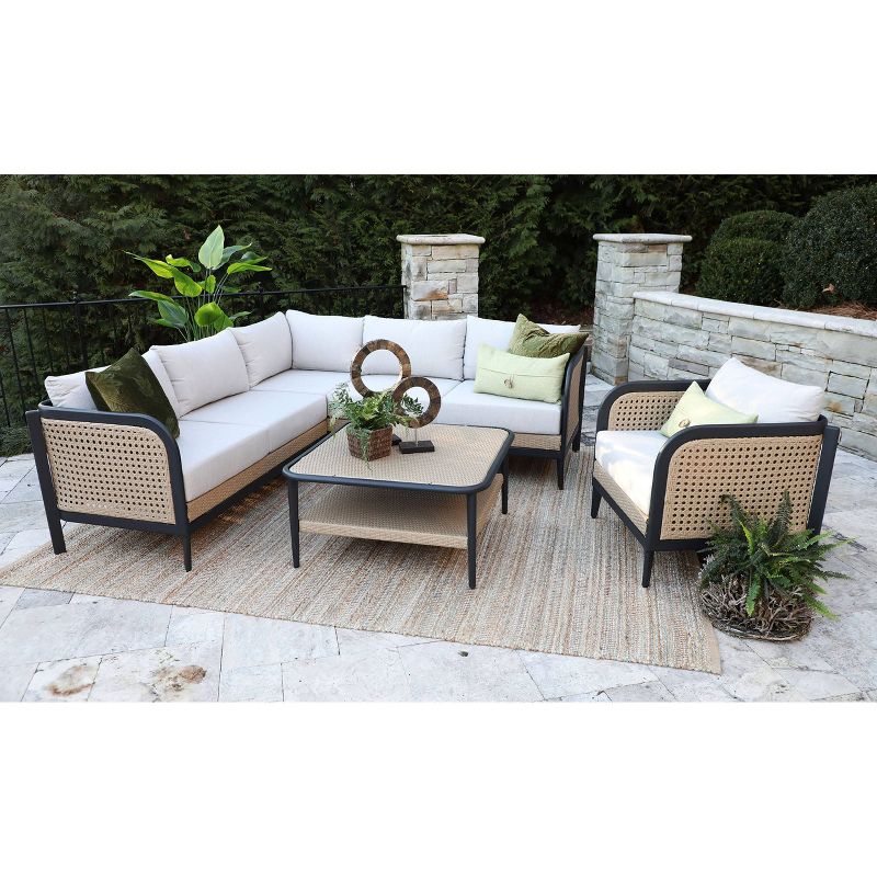 Hudson 4pc Sectional Seating Set with Sunbrella - Canopy Home and Garden