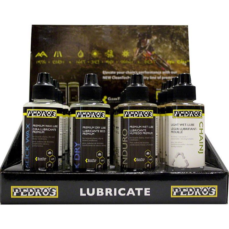 Pedro's Bike Care POP Lubricant, Lube Tool, Cleaner Display