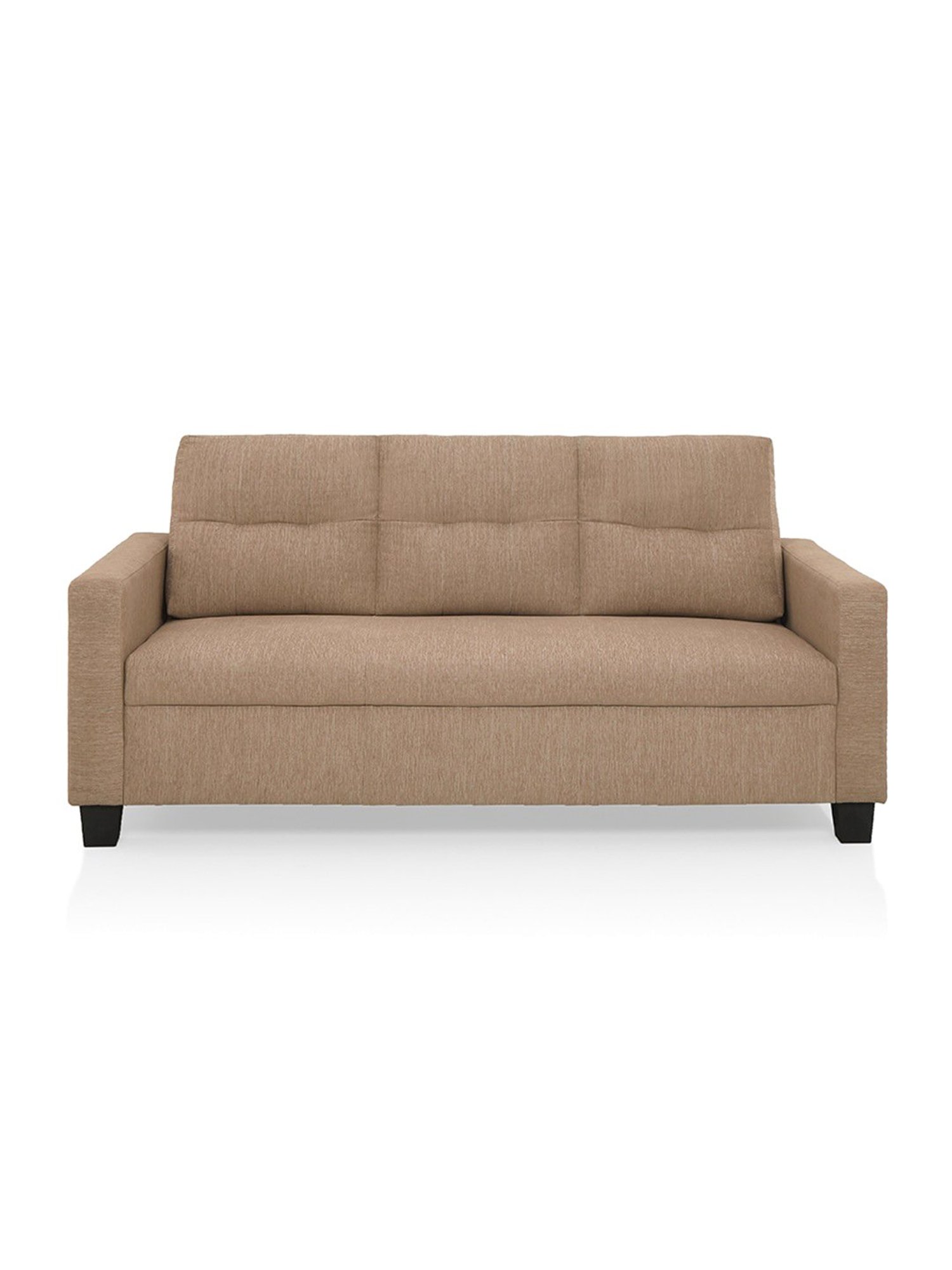 Duroflex Ease Brown Neem Wood 3 Seater Sofa