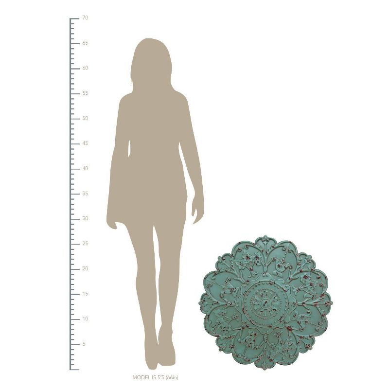 27" Shabby Medallion Wall Décor Green - Stratton Home Décor