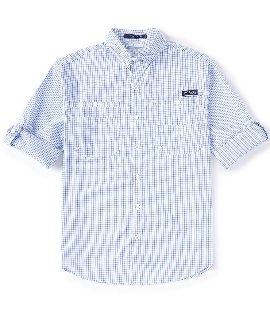 Columbia PFG Super Tamiami Gingham Roll-up Sleeve Woven Shirt