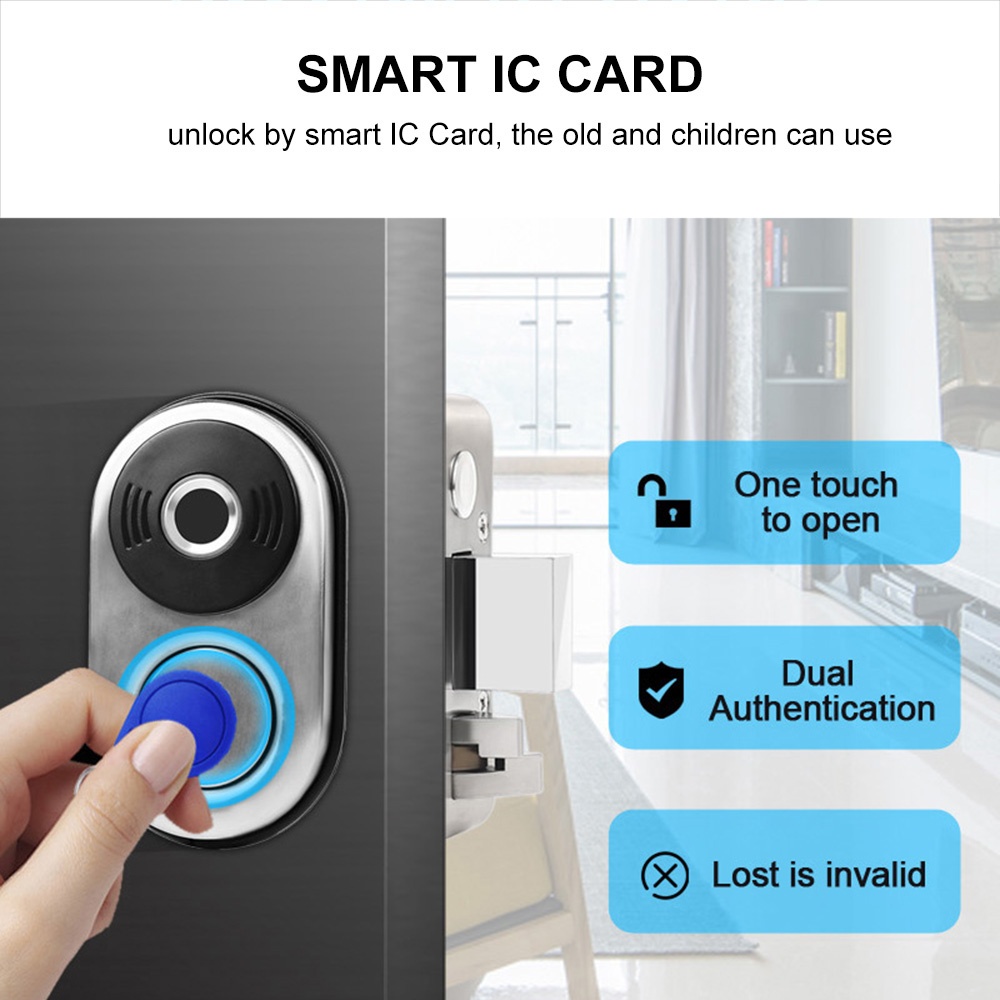 WAFU WF-014A Smart Fingerprint Lock Stainless Steel Electric Lock Door Entry Intelligent Lock Low Power Reminder Smart Home Villa Office Access Control Security System