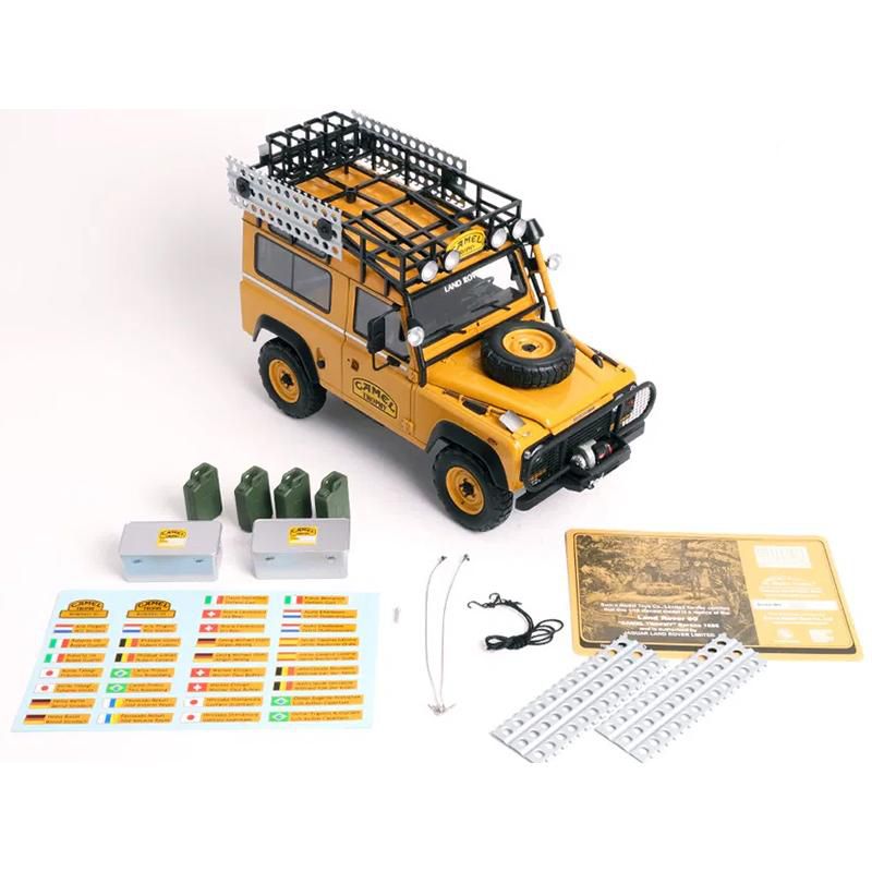 Land Rover 90 Sandglow Orange with Roof Rack and Accessories "Camel Trophy" Borneo (1985) 1/18 Diecast Model Car by Almost Real