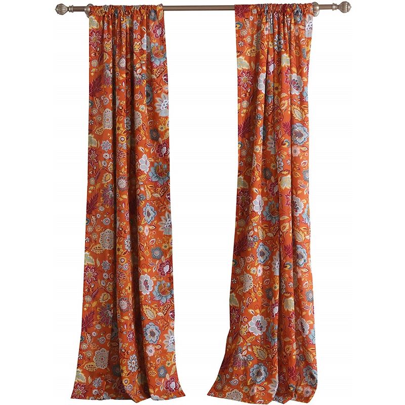 Greenland Home Fashion Astoria Festive Window Curtain Panel - 42 x 63, Orange