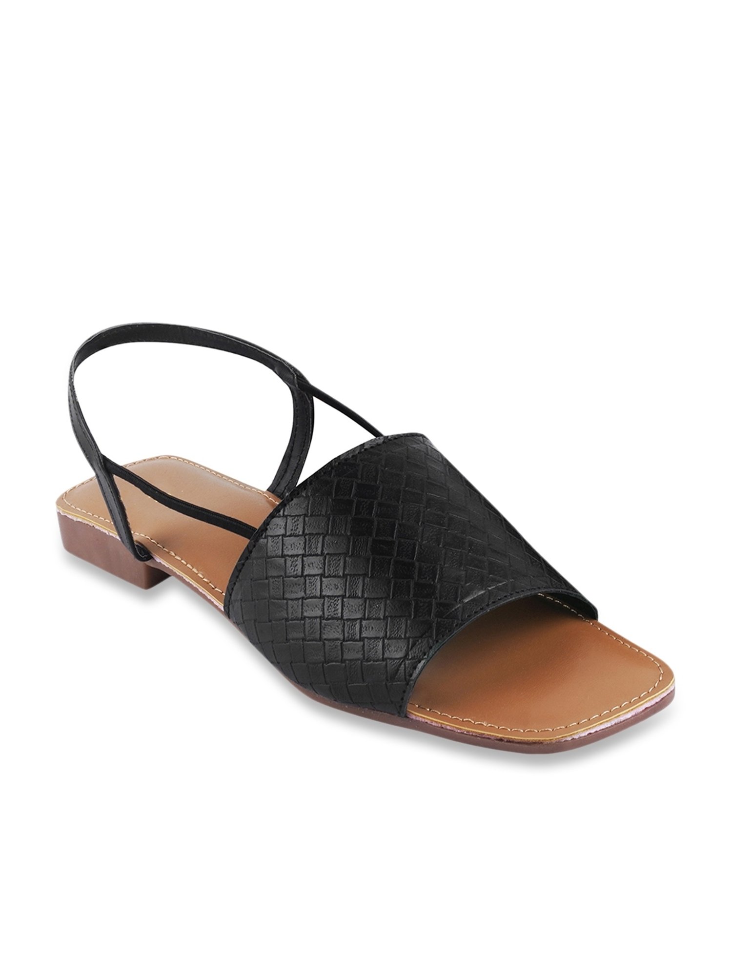 The White Pole Women's Black Sling Back Sandals