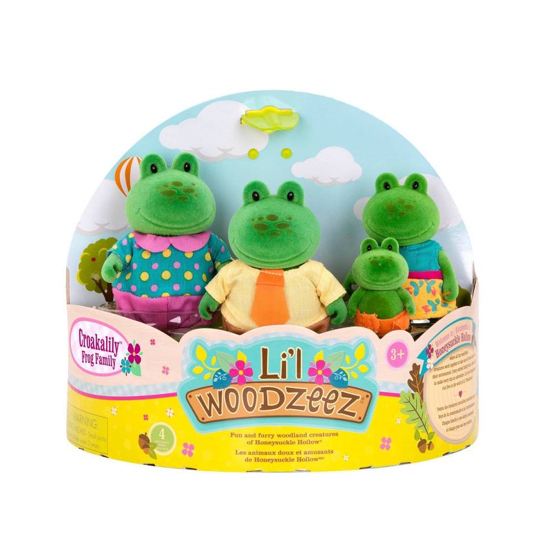 Li'l Woodzeez Miniature Animal Figurine Set - Croakalily Frog Family