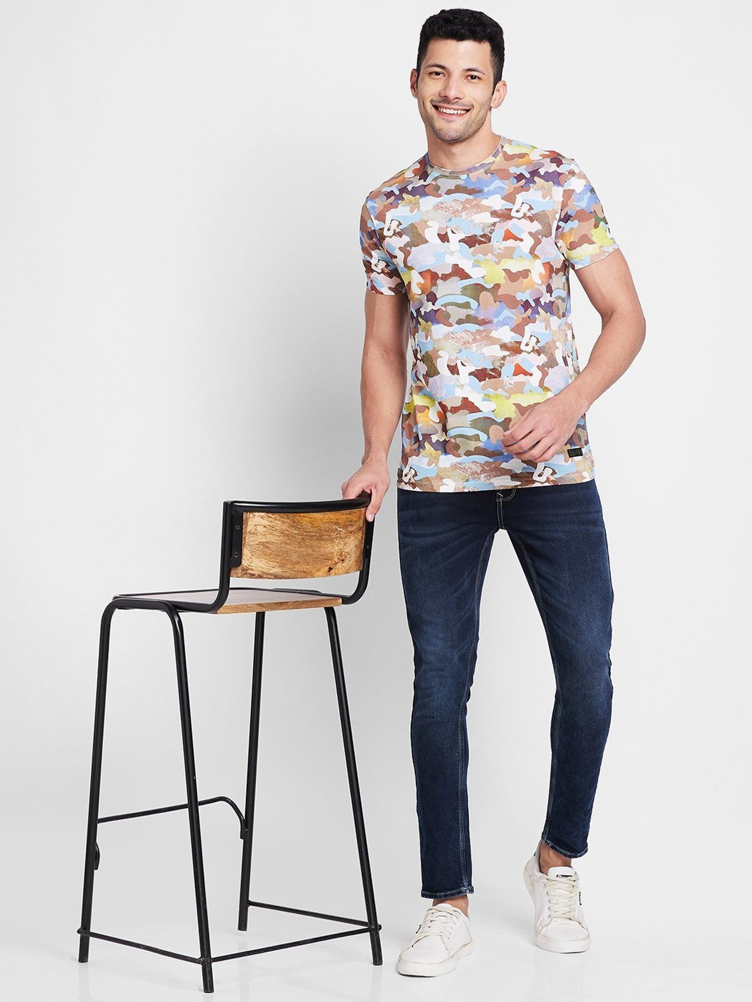 Being Human Multicolored Regular Fit Printed T-Shirt