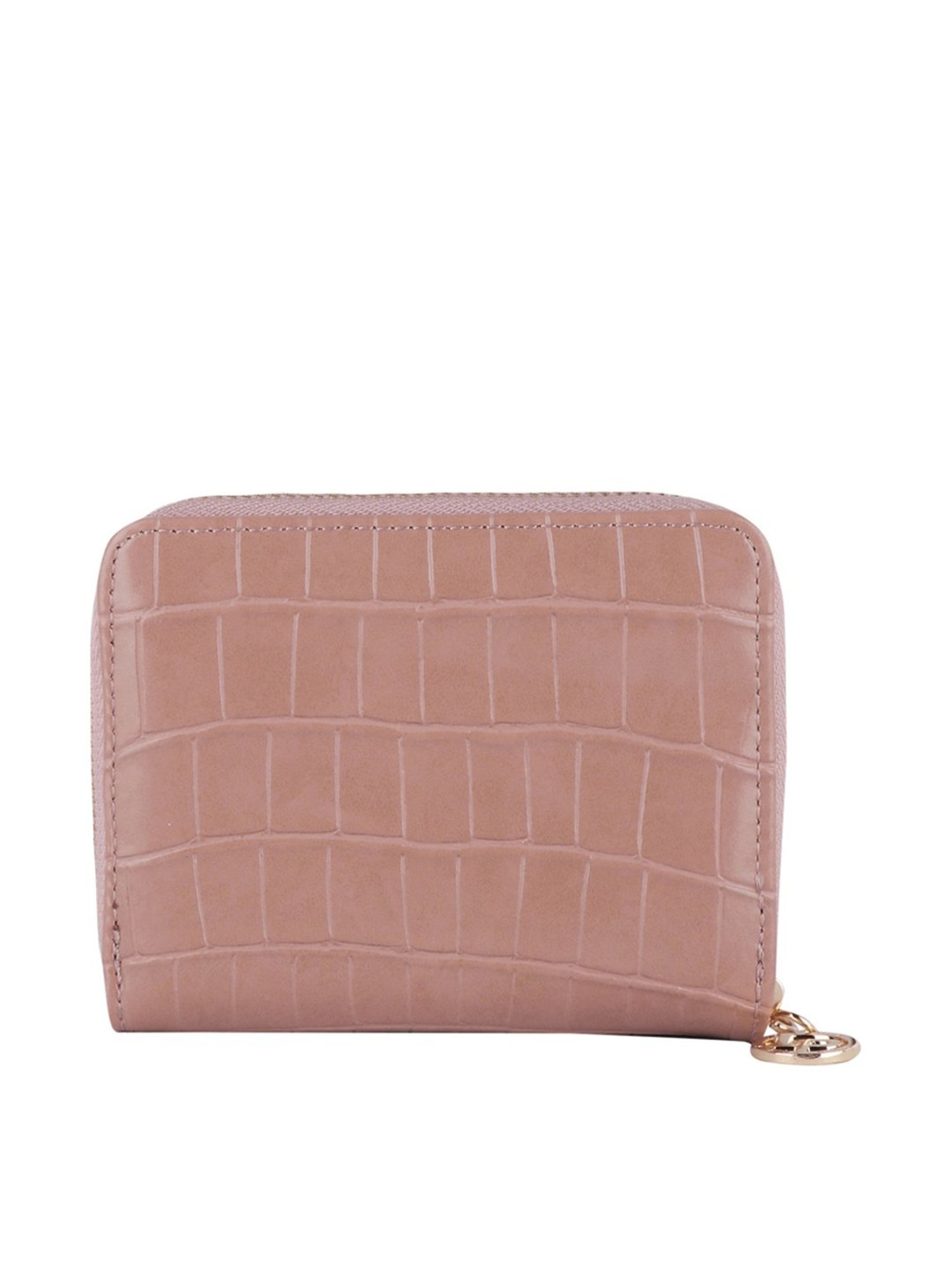 Lino Perros Pink Textured Zip Around Wallet for Women