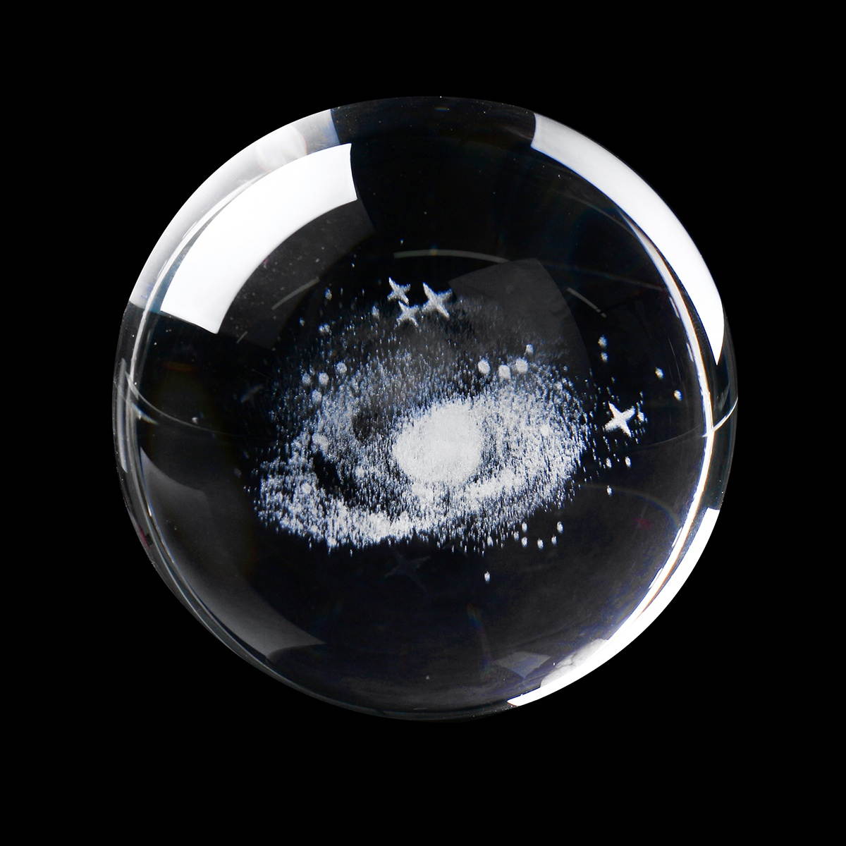 8cm Diameter Globe Galaxy Miniatures Crystals Ball 3D Laser Engraved Quartz Ball E