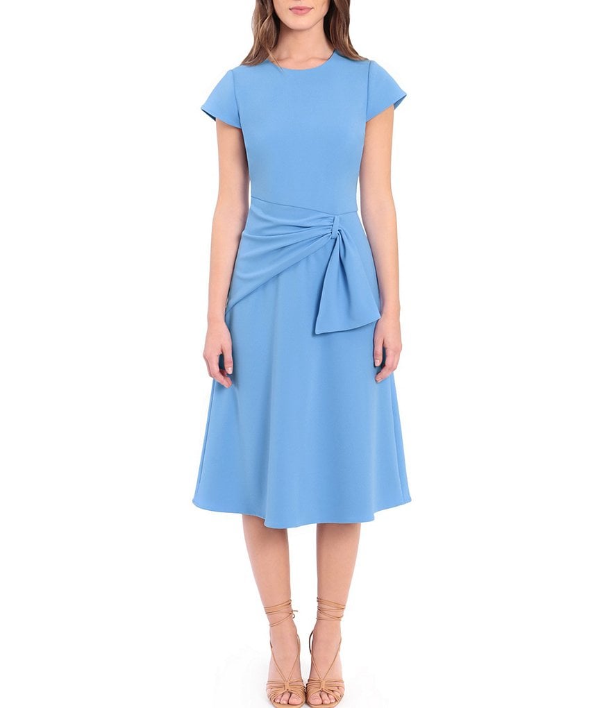 Multicolour Floral Print Split Neck Midi Dress