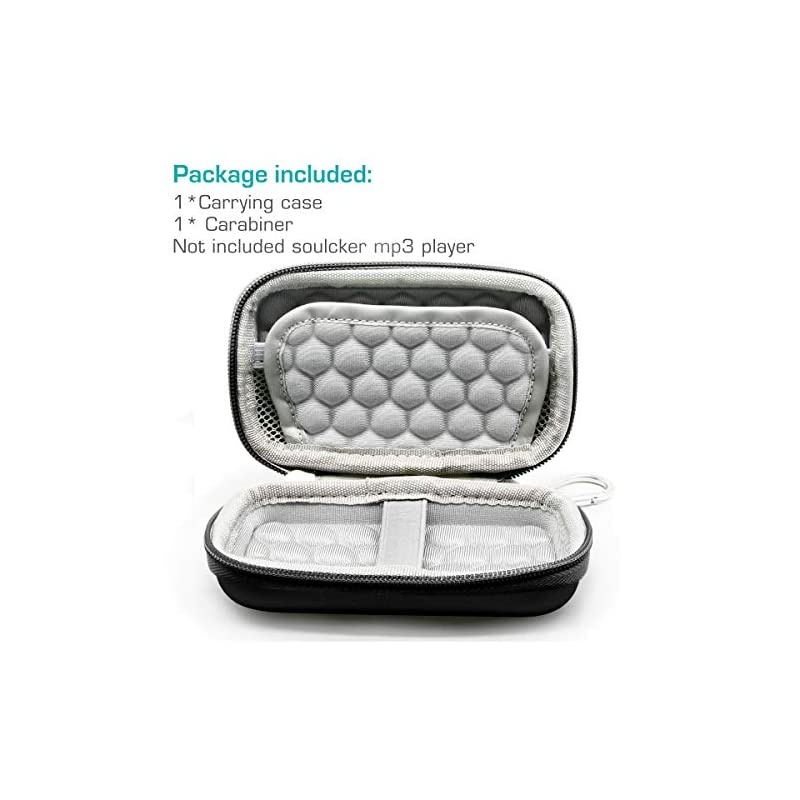 MP3&MP4 Player Carrying Bag Box Storage Case for SOULCKER/G.G.Martinsen/Grtdhx/iPod Nano/Sandisk Music Player/Sony NW-A45 /B Walkman, USB Cable, Earphones, Memory Cards, U Disk, Keys (Silver)