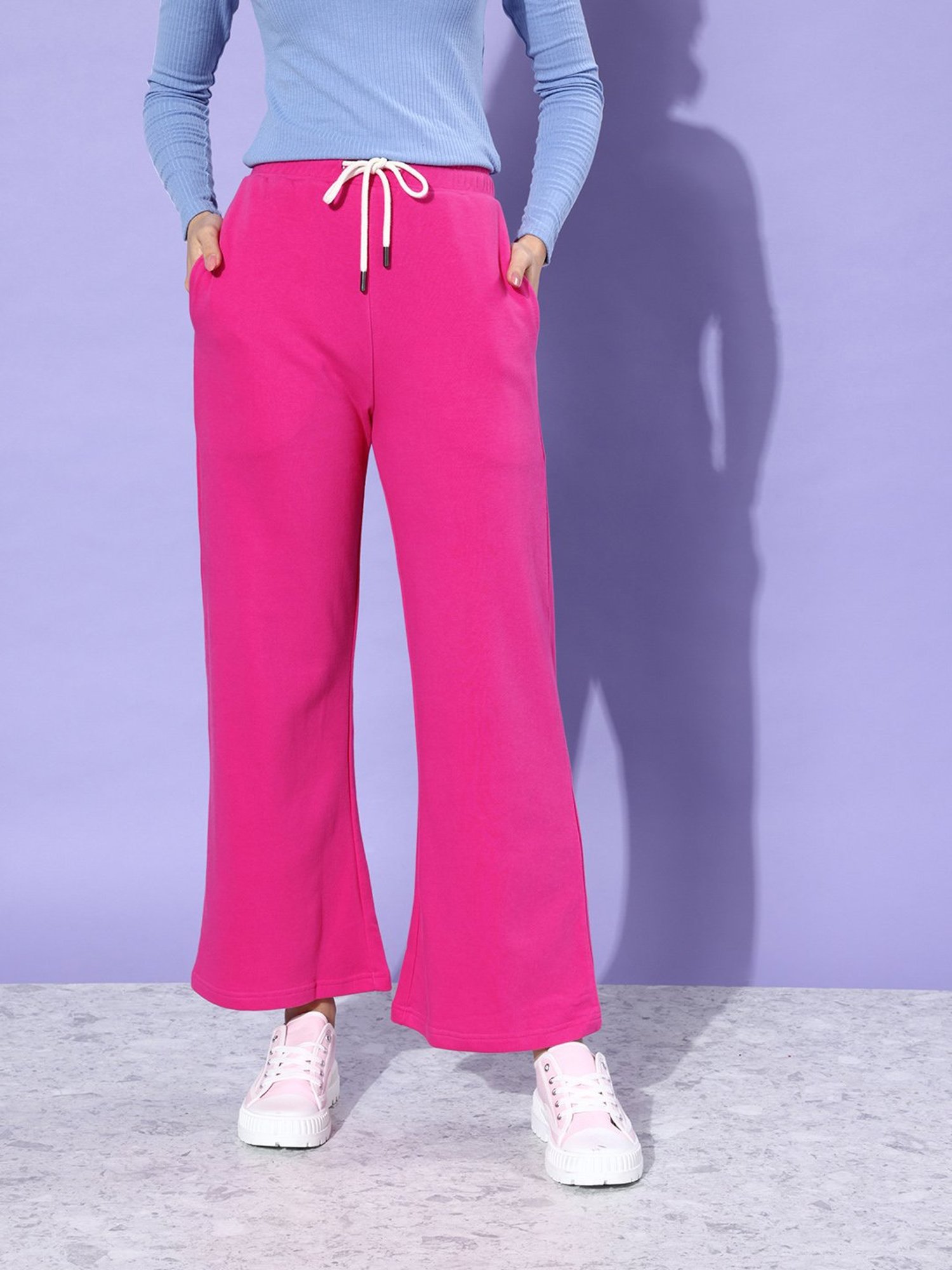 Dillinger Pink Fleece Regular Fit High Rise Trackpants