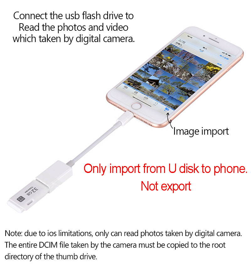 OTG adapter for lightning to USB adapter For iPhone 7 8 X camera connection kit converter for iPad iOS 12 13 connect MIDI piano