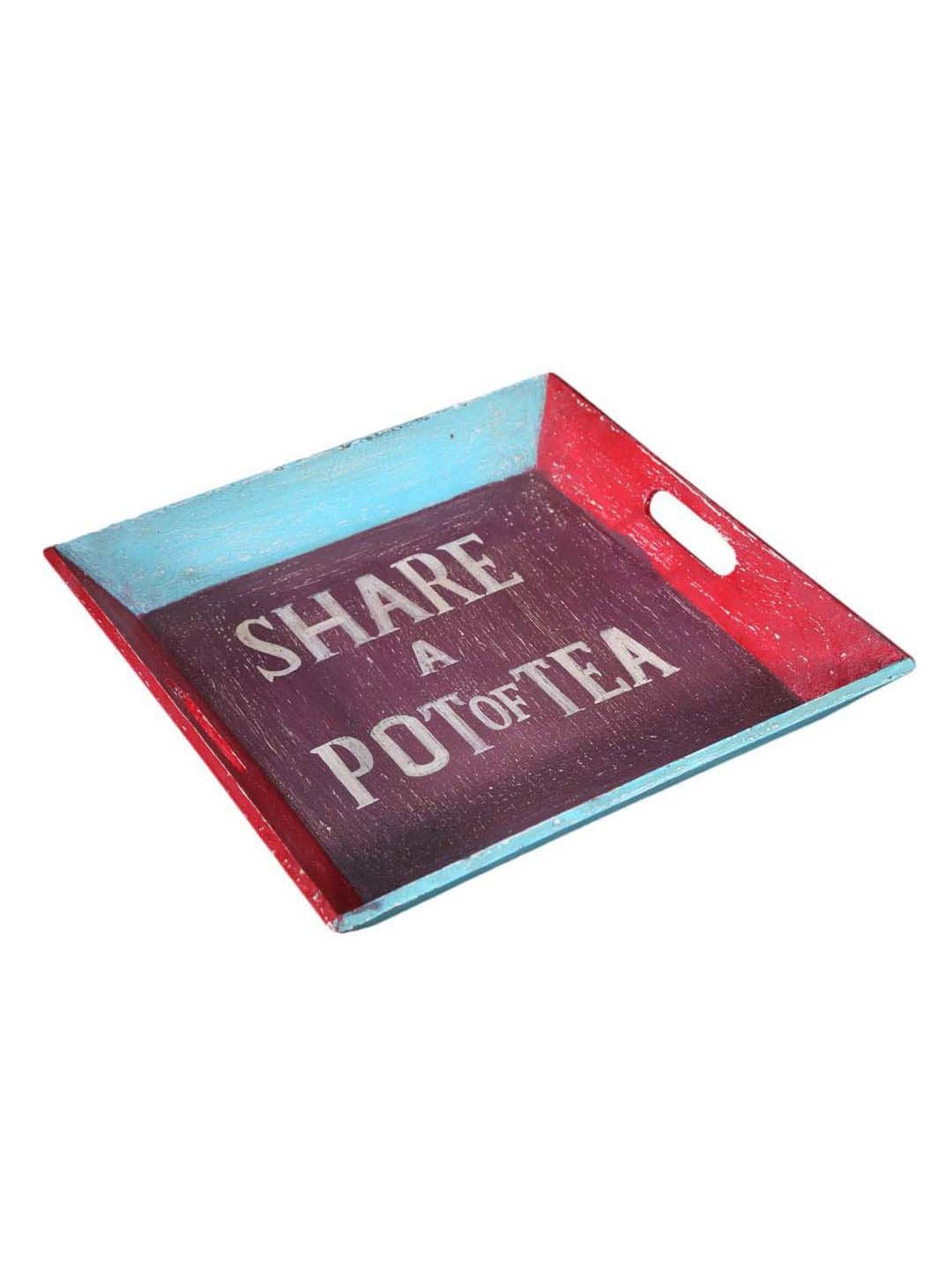 Artisans Rose Vintage Finish Multicolor Tray - Set of 1