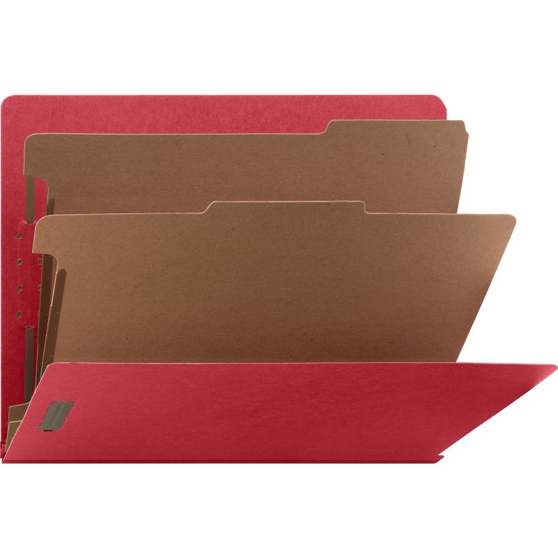 Nature Saver Classification Folders End Tab Ltr 2-Div 10/BX Red SP17372