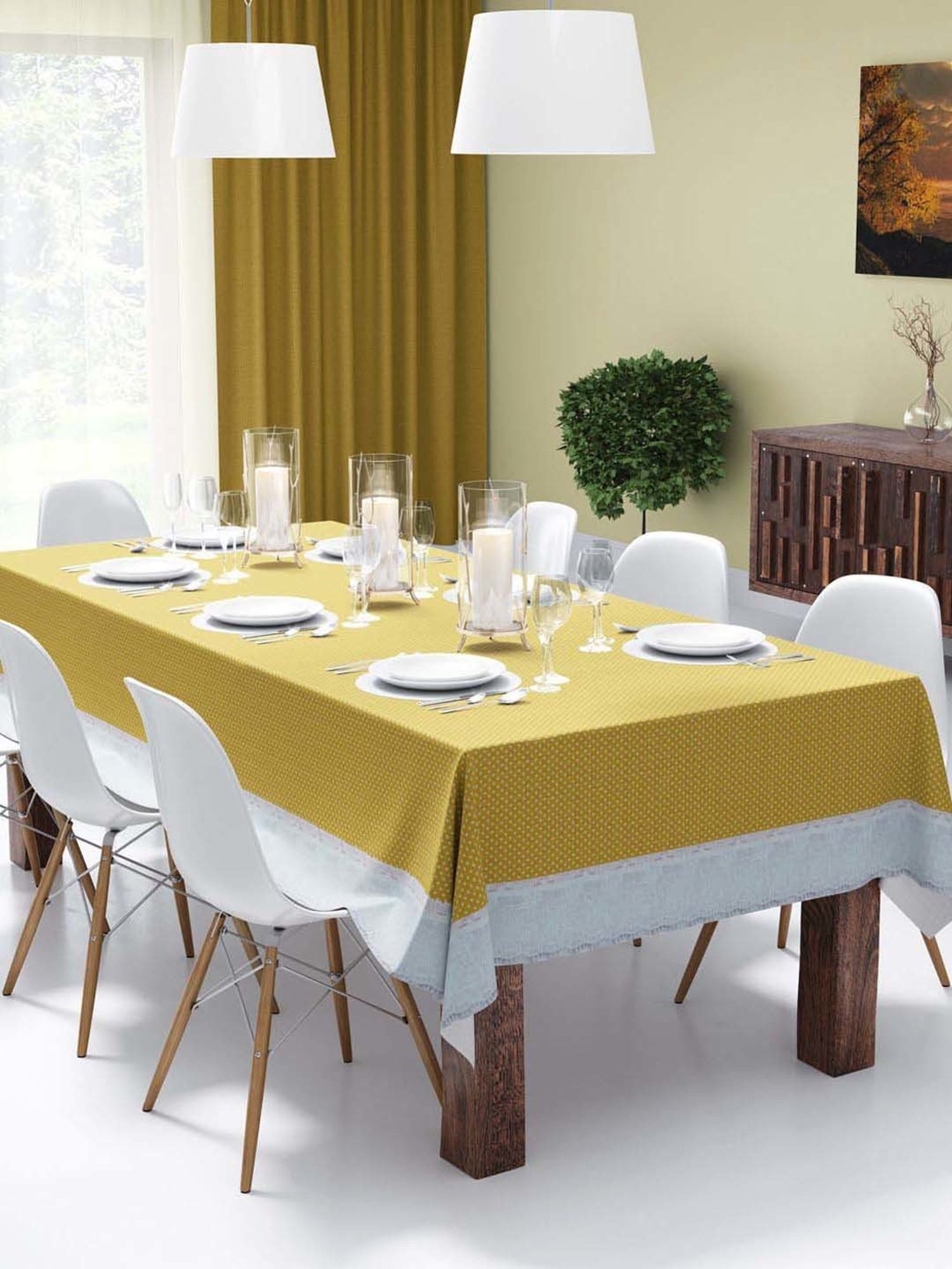 Bianca Classic Clear Yellow Pvc 8-10 Seater Table Cloth