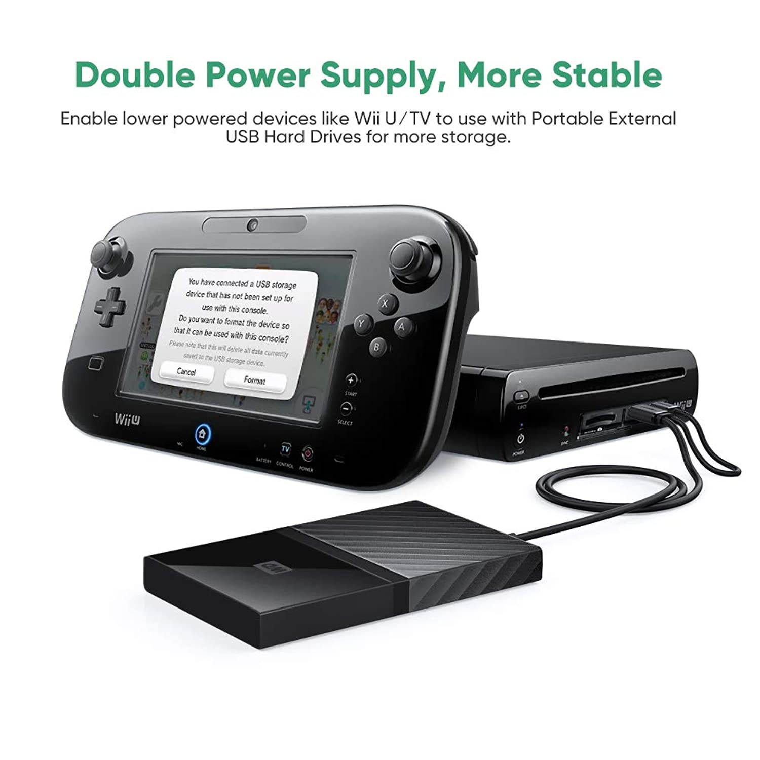 UGREEN Micro USB 3.0 Y Cable Super Speed USB 3.0 A Male to Micro B Male Y Splitter Adapter Cable Charging and Data Sync Cord for Micro USB 3.0 Android Smartphones and Tablets 3 feet Black