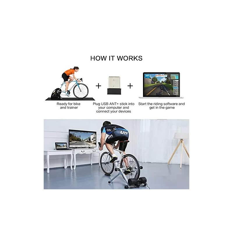 ANT+ Stick Dongle Adapter Wireless Receiver for Zwift TheSufferfest TrainerRoad Rouvy to Upgrade Bike Trainer U1